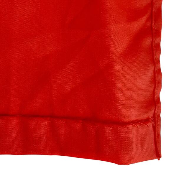 Vintage 1960s Dagger Collar Tunic Top Button Down Roll Cuff Sleeve Cherry Red - Picture 6 of 15